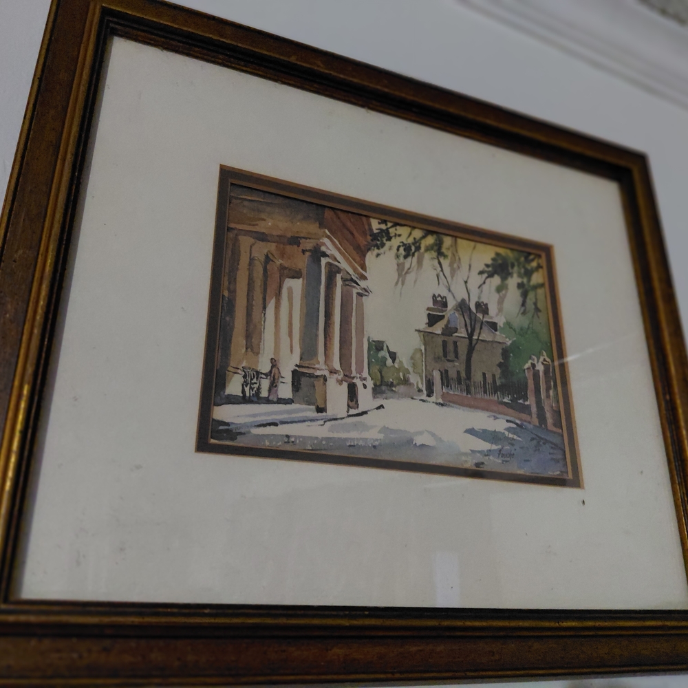 Framed Architectural Watercolor Art Print